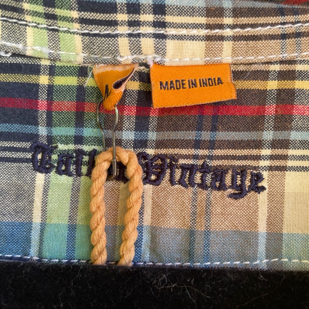 Vintage Mens Long sleeve button up shirt by Tailor Vintage in Blue Texti… - Picture 2 of 7